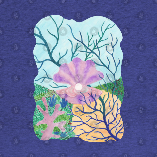 Underwater Garden Watercolor Painting Nautical Art Kids Hoodie Teepublic