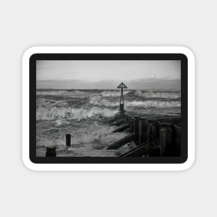 North Sea Storm in Black and White Magnet