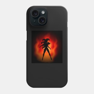 Female silhouette on Flame background Phone Case