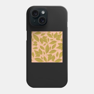 Pink and Mustard Leaves Pattern Phone Case