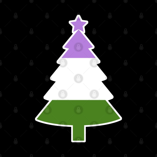 Christmas Tree LGBT Flag Genderqueer by aaallsmiles