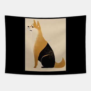 Shiba Inu Dog, Japanese Art, Minimalist Tapestry