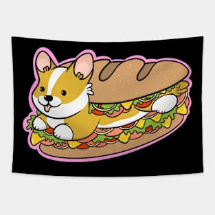 Cute Corgi Deli Sandwich Tapestry