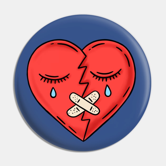 Broken heart Pin by Mako Design 