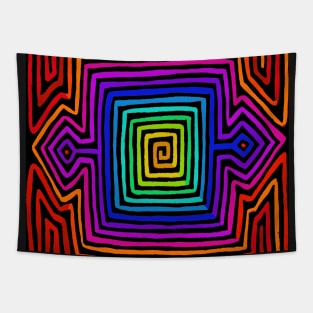 Kuna Indian Rainbow Tortuga Tapestry