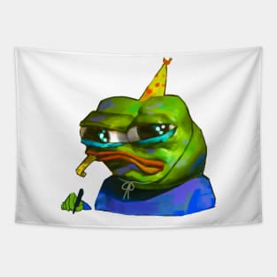 Sad pepe birthday Tapestry