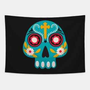 Dia de los muertes skull. Mexican Day of the Dead. Tapestry