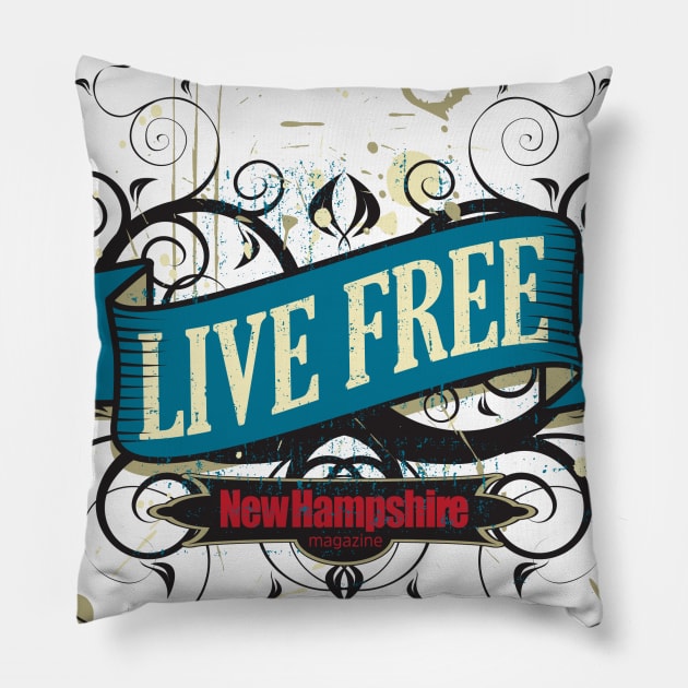 Live Free New Hampshire Pillow by New Hampshire Magazine