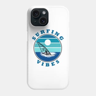 Surfing Vibes - retro - Windsurfer Phone Case