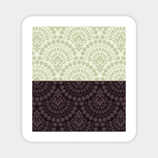 Lime Green Damask Floral Wallpaper Magnet