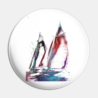 Yacht racing sport art #yachting Pin