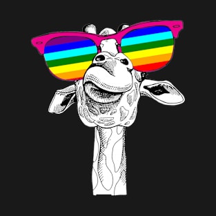 Giraffe Gay Pride Flag Sunglasses LGBTQ Gift Tank Top T-Shirt