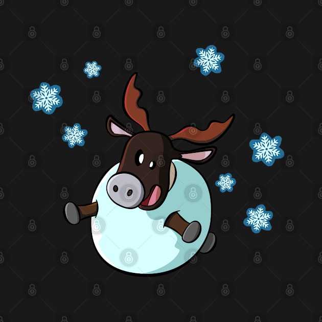 Snowball reindeer magnet by AtelierRillian