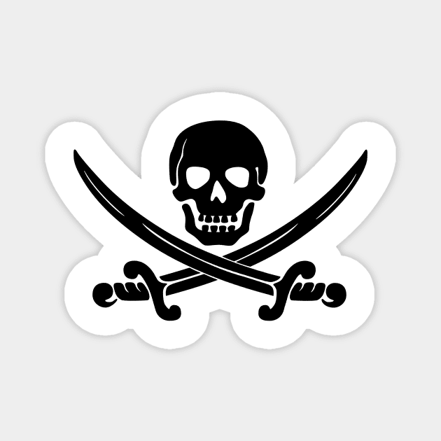 Pirate Skull Flag Logo Magnet by TerBurch
