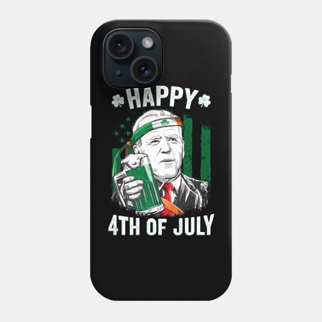 Funny Leprechaun Biden Happy 4th Of July St. Patrick's Day Phone Case by petemphasis