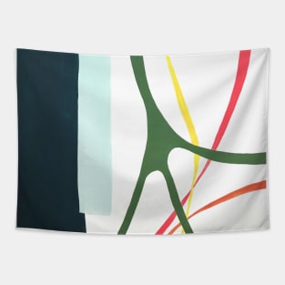 Ribbons of Color Modern Abstract Painting Tapestry