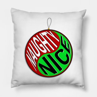 Yin Yang, Naughty & Nice, Christmas Ornament Edition Pillow