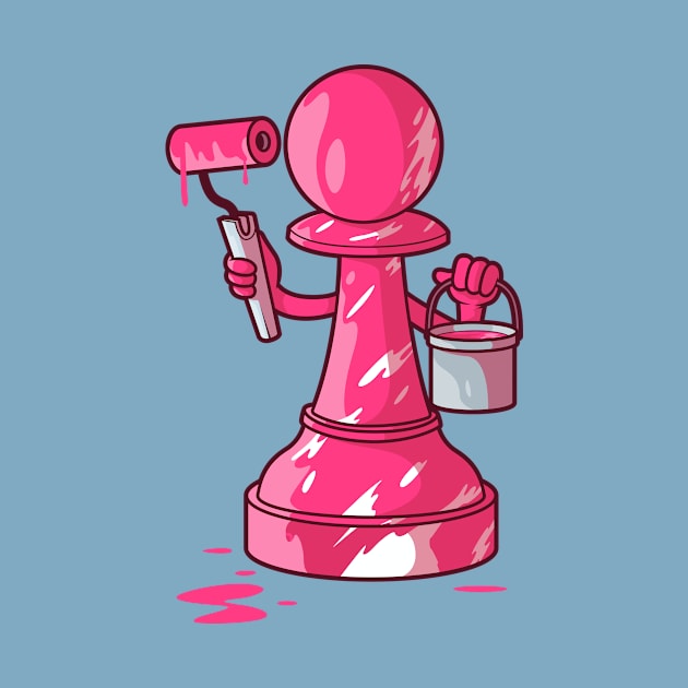 Be Different // Chess Pawn with Pink Paint by SLAG_Creative