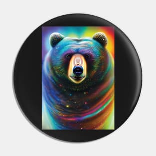 Colorful Bear Art | Cosmic Bear | Beautiful Space Artwork | Galaxy Bear | Celestial Bear Pin