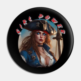Girl power, blue eyed pirate lady Pin