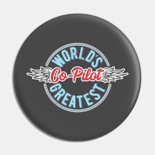 World's Greatest Co Pilot T-Shirt Aviation Airplane Wings Pin