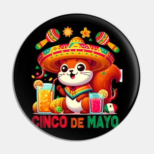 Cinco De Mayo Niche Funny Mexican Cat Lover Fiesta Party Cute Pin