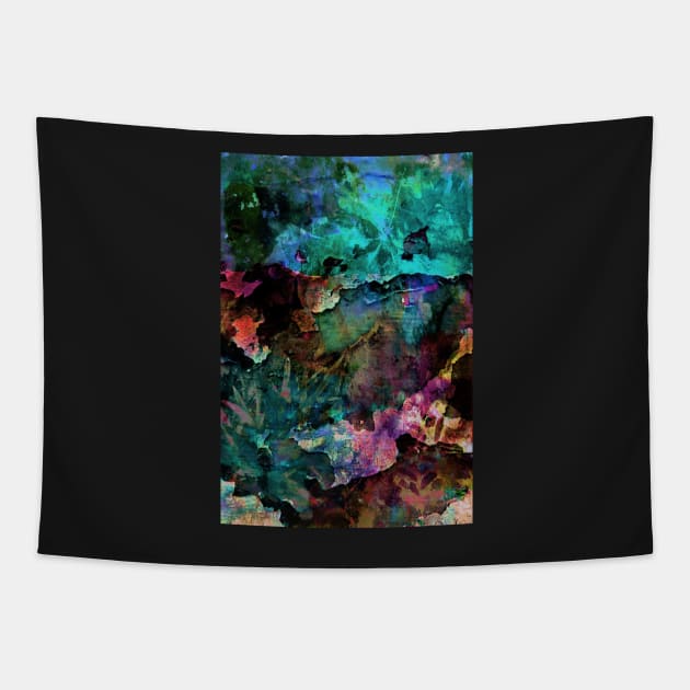 Botanical abstract collage Tapestry by redwitchart