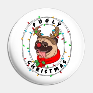 Funny Cute Pug Cool Pugly Christmas Costume Gift Pin