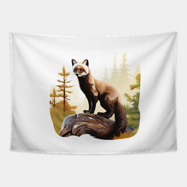 Pine Marten Tapestry by zooleisurelife