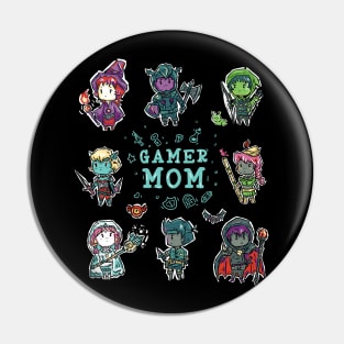 Gamer Mom Fantasy RPG Characters Pin