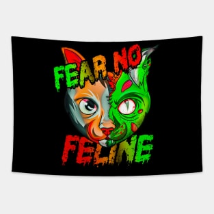 Fear No Feline Zombie Tapestry