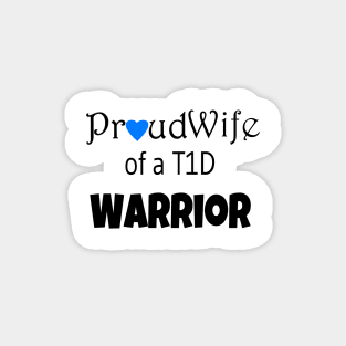 Proud Wife - Black Text - Blue Heart Magnet