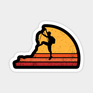 Distressed Retro Rock Climber Magnet