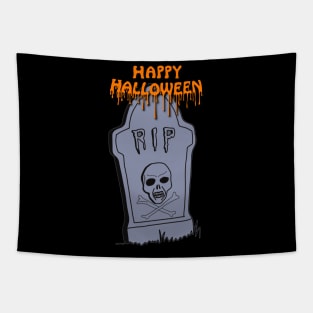 Happy Halloween RIP - orange Tapestry