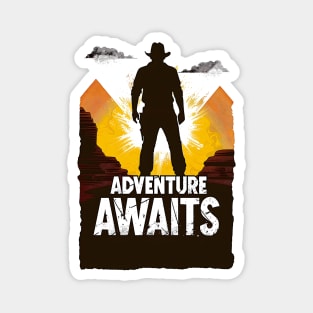 Adventure Awaits - Sunset by the Pyramids - Indy Magnet