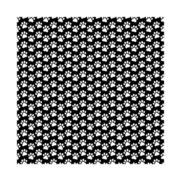 Dog footprints pattern, love for animals- black and white by JPS-CREATIONS