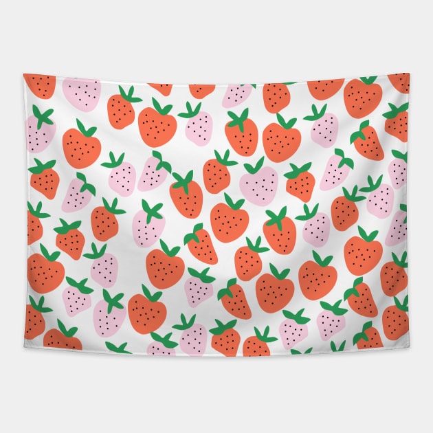 Cute Strawberries Pattern Tapestry by kapotka