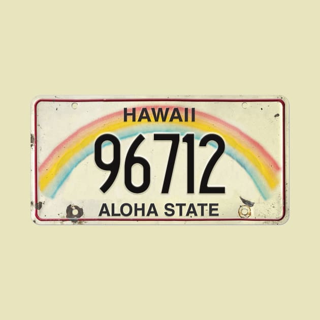 96712 Vintage Hawaii License Plate by HaleiwaNorthShoreSign