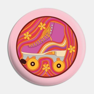 1970s Hippie Roller Skate Pin