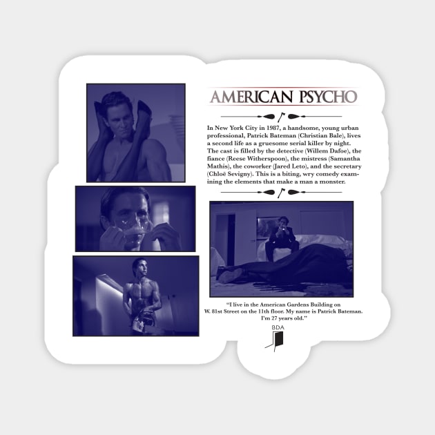 American Psycho Synopsis Design Magnet by Black Door Apparel 