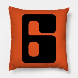 Retro Futuristic Sport Uniform Number Six Pillow