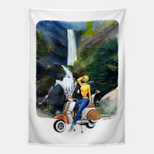 Vespa Waterfall Tapestry