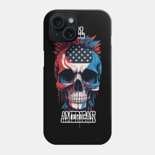 All American 4th of July Skull with the American Flag Phone Case