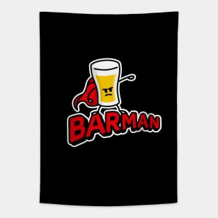 Barman, vintage Superhero comic Barkeeper Bartender Waiter Tapestry