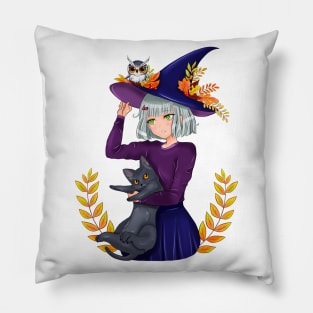 cute anime witch Pillow