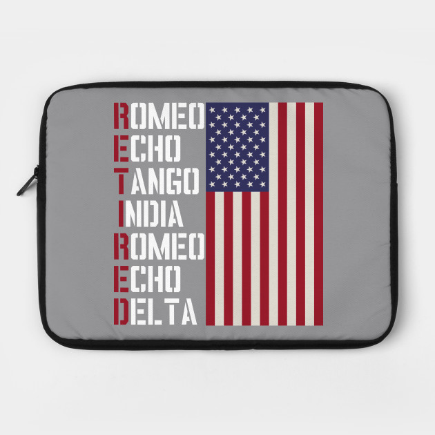 Military Police Pilot Retirement Gift Phonetic Alphabet Military Retirement Laptop Case Teepublic