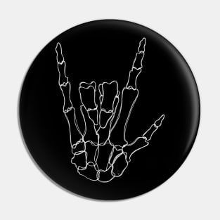 Bones I Love You Hand Gesture Pin