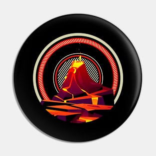 Volcano geology nature illustration motif Pin