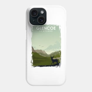 Glencoe Scotland vintage travel poster art Phone Case