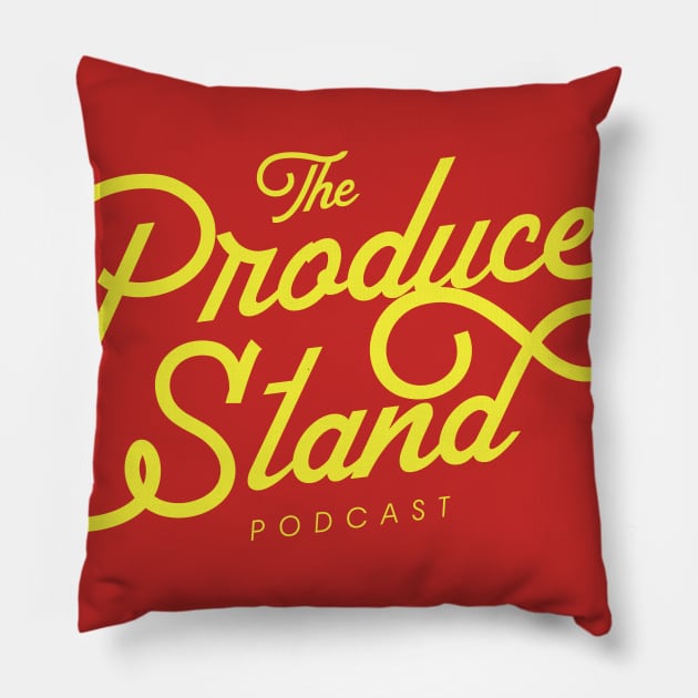 The Produce Stand Podcast secondary logo yello Pillow by Produce Stand Podcast